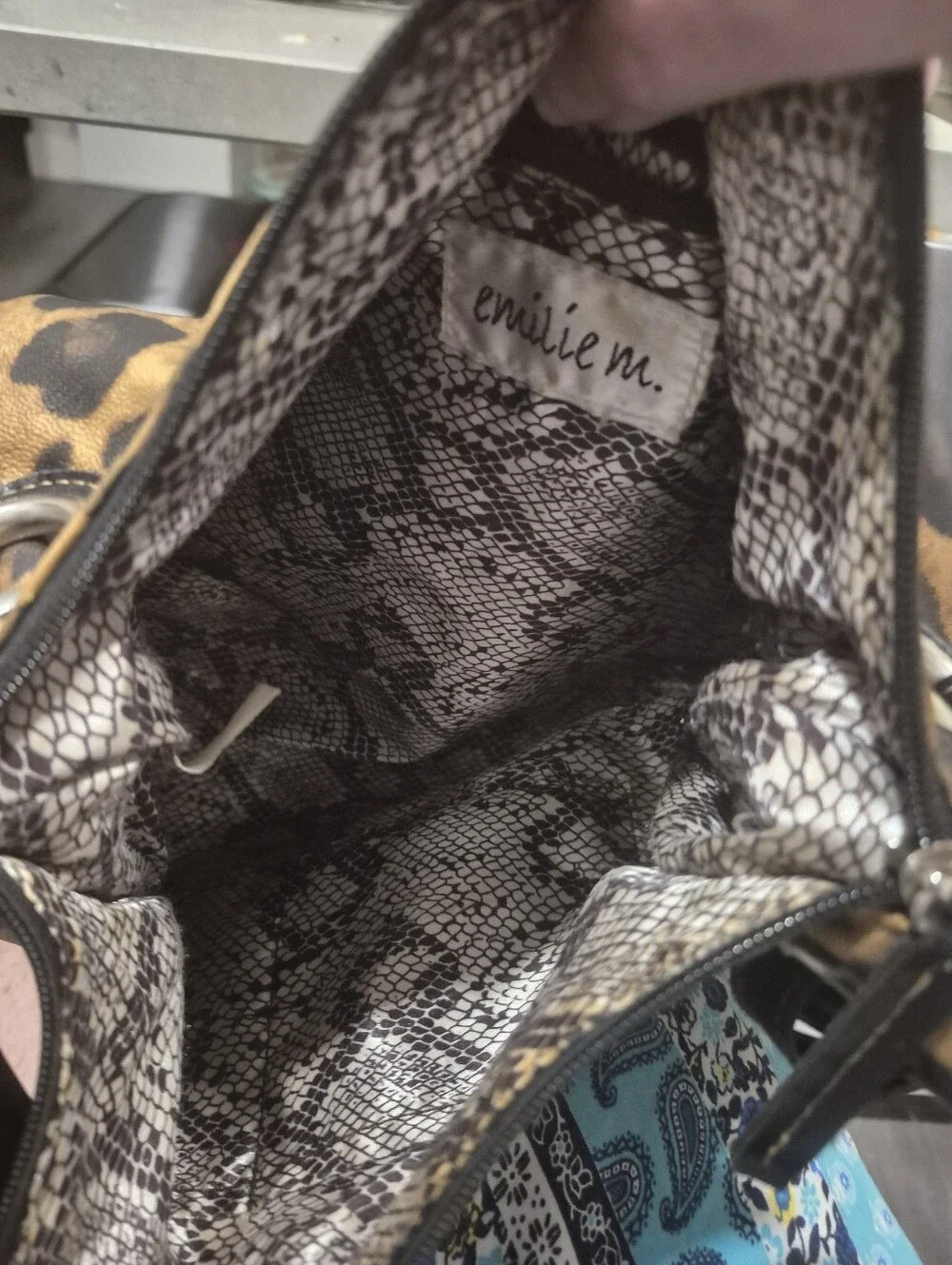 Emilie M Leopard Print Y2K Hobo Shoulder Bag Simulated Leather Animal Print